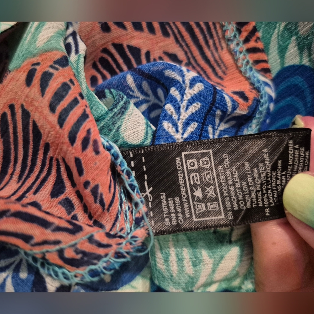 Forever 21 Multicolor Patterned Blouse Small - Picture 10 of 13